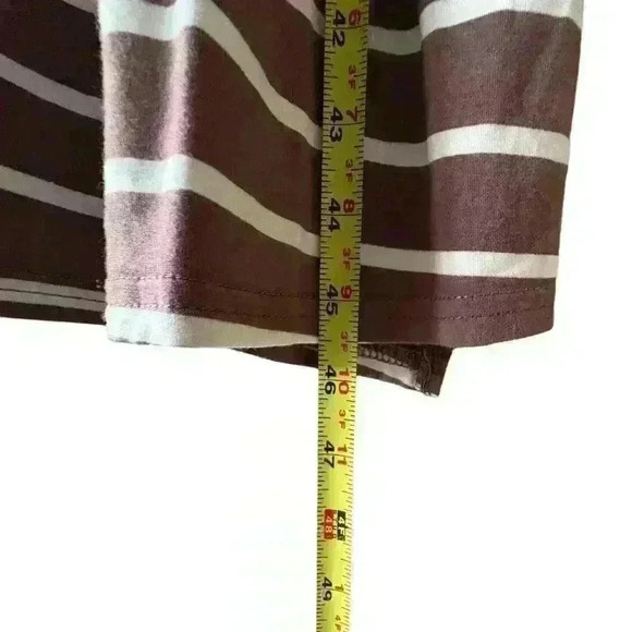 Simier Fariry Womens Dress Size Medium Brown Stripes Stretchy Casual Pockets‎ - Picture 11 of 12